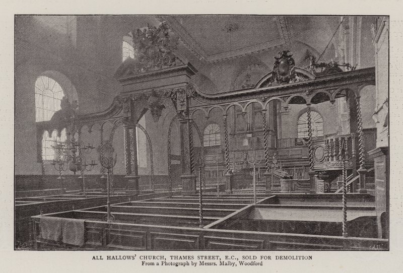 All Hallows Church, Thames Street, EC, sprzedany do rozbiórki autorstwa English Photographer
