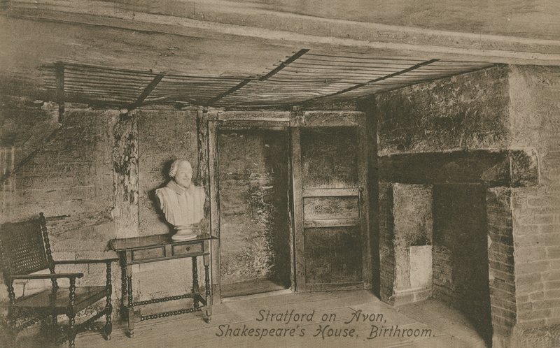 Łazienka, Dom Szekspira, Stratford upon Avon. Pocztówka wysłana w 1913 roku. autorstwa English Photographer