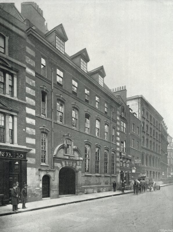 Bishopsgate Street (w obrębie), Bank Baringa (zdjęcie czarno-białe) autorstwa English Photographer
