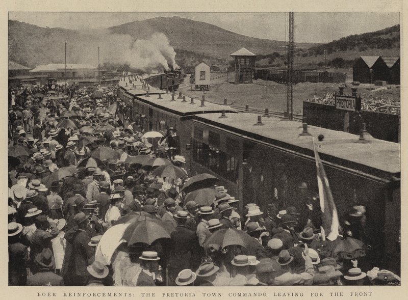 Boer Reinforcements, Pretoria Town Commando wyrusza na front autorstwa English Photographer