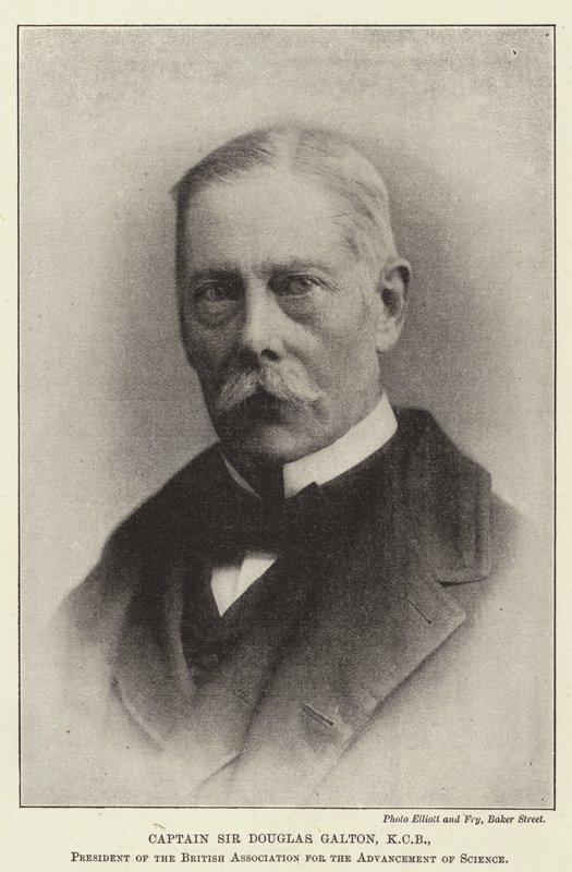 Kapitan Sir Douglas Galton, KCB, prezes Brytyjskiego Stowarzyszenia Postępu Nauki autorstwa English Photographer