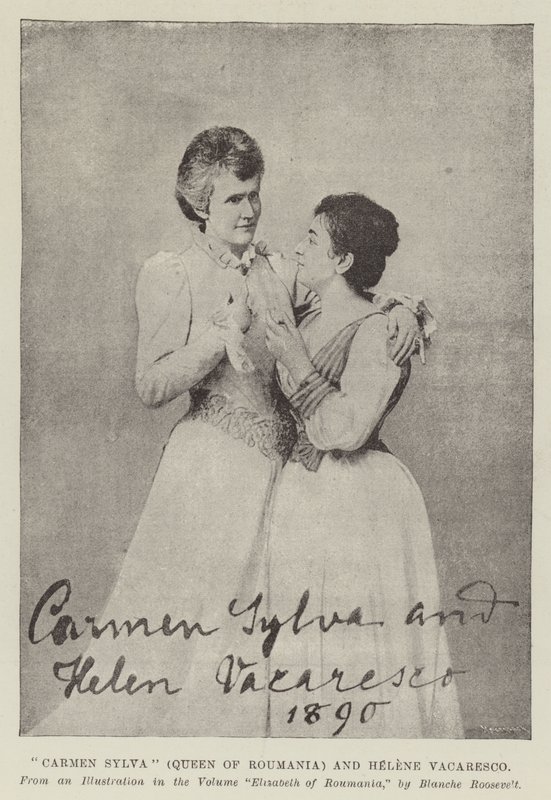 Carmen Sylva (królowa Rumunii) i Helene Vacaresco autorstwa English Photographer