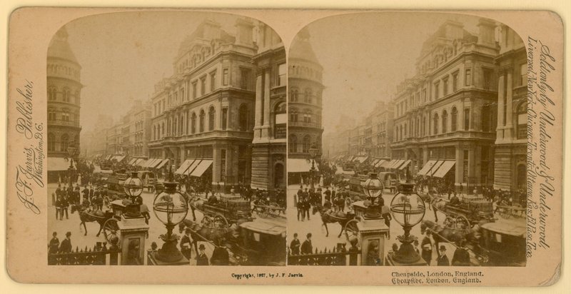 Cheapside, Londyn; obraz stereoskopowy autorstwa English Photographer