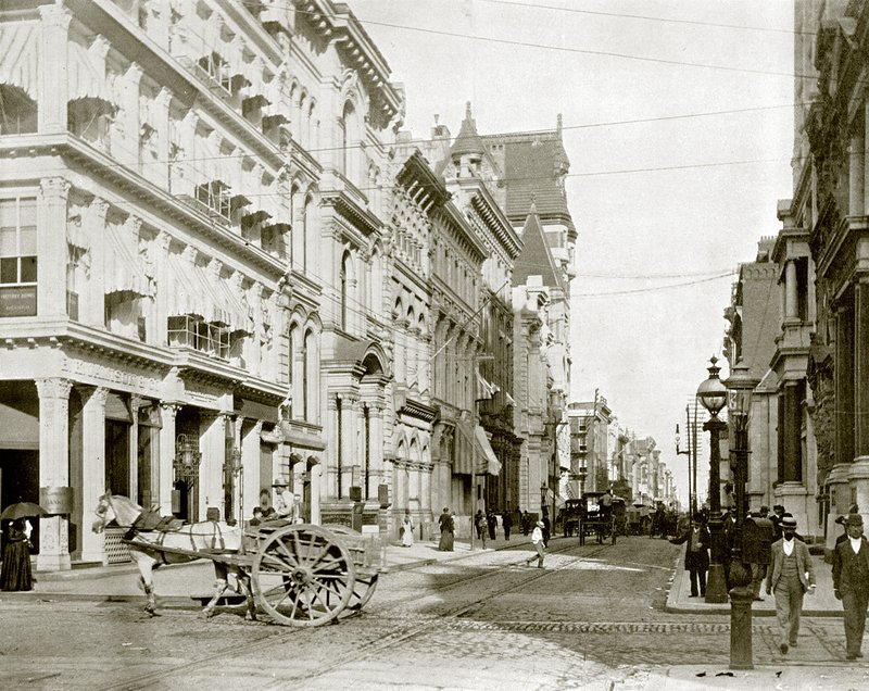 Chestnut Street, Filadelfia (zdjęcie czarno-białe) autorstwa English Photographer