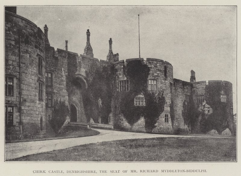 Chirk Castle, Denbighshire, siedziba pana Richarda Myddletona-Biddulpha autorstwa English Photographer