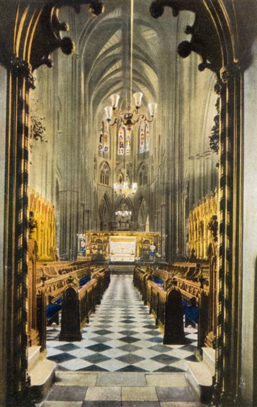 Chór spod chóru organowego, Westminster Abbey, Londyn (foto) autorstwa English Photographer