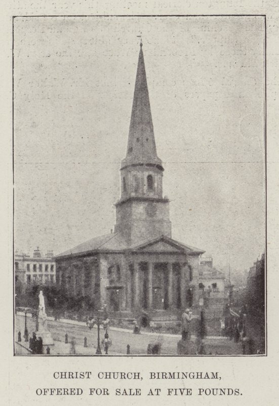 Christ Church, Birmingham, wystawiony na sprzedaż za pięć funtów autorstwa English Photographer
