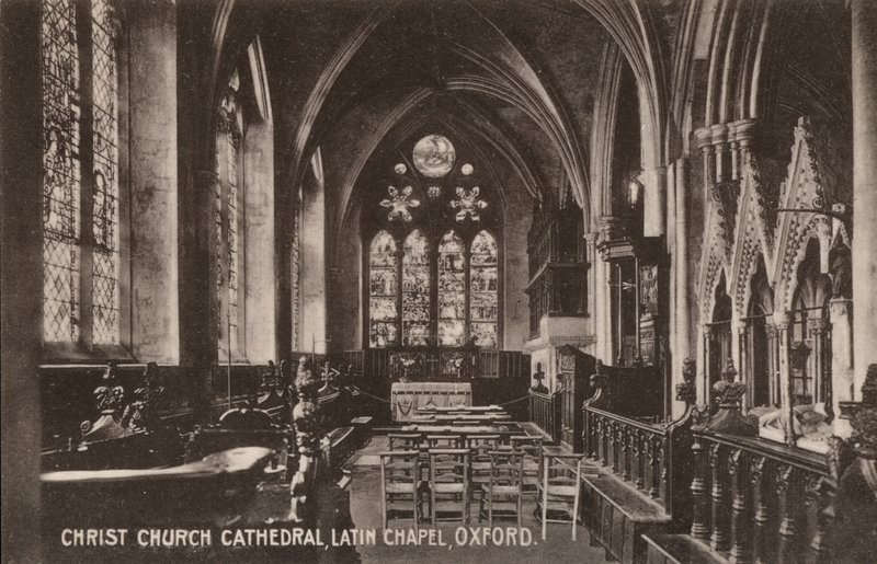 Katedra Christ Church, kaplica łacińska, Oxford (zdjęcie czarno-białe) autorstwa English Photographer