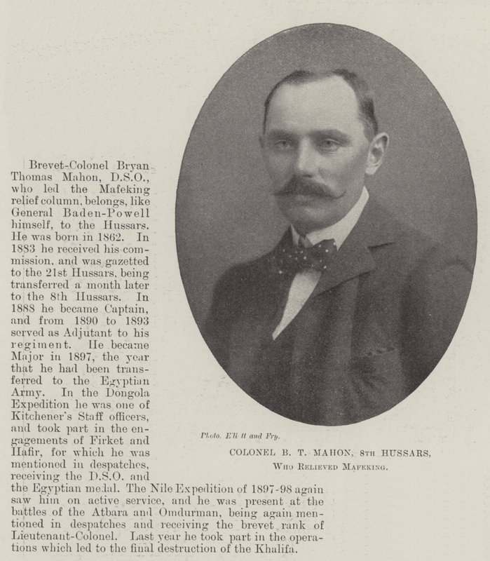 Pułkownik BT Mahon, 8. Hussars, który zwolnił Mafeking autorstwa English Photographer
