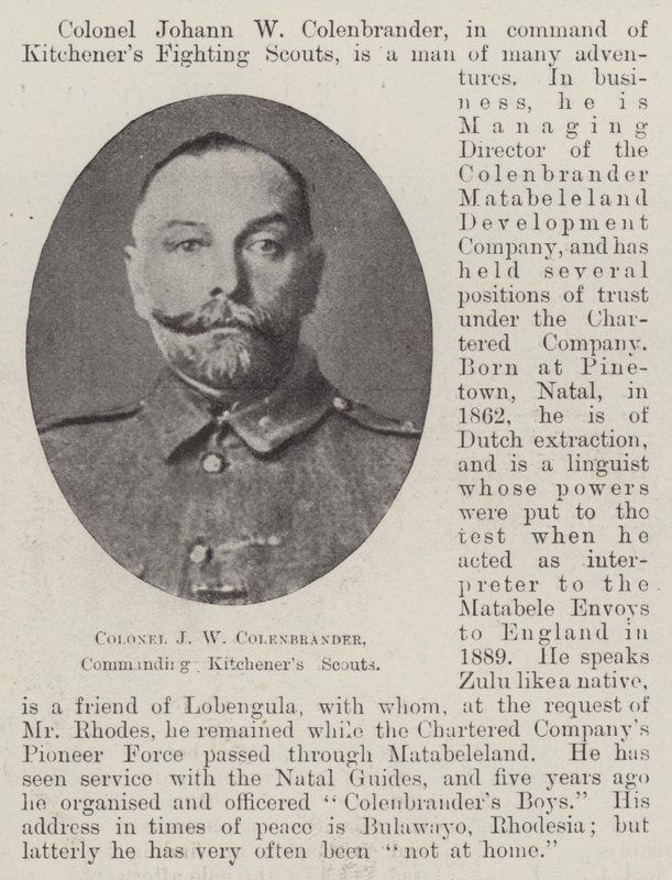Pułkownik JW Colenbrander, dowodzący Kitcheners Scouts autorstwa English Photographer