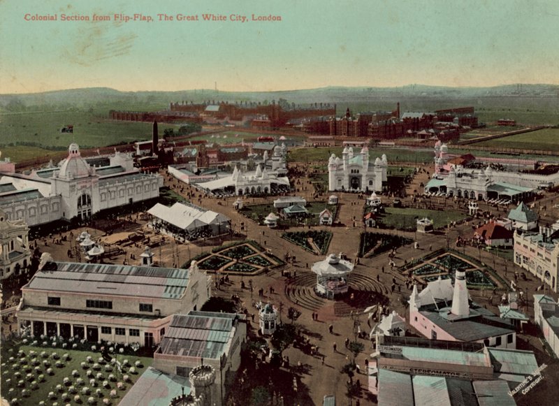 Sekcja kolonialna z Flip-Flap, The Great White City, Londyn autorstwa English Photographer
