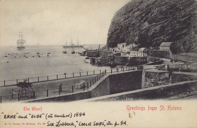 Coolie statki Erne i Elbe, St Helena autorstwa English Photographer