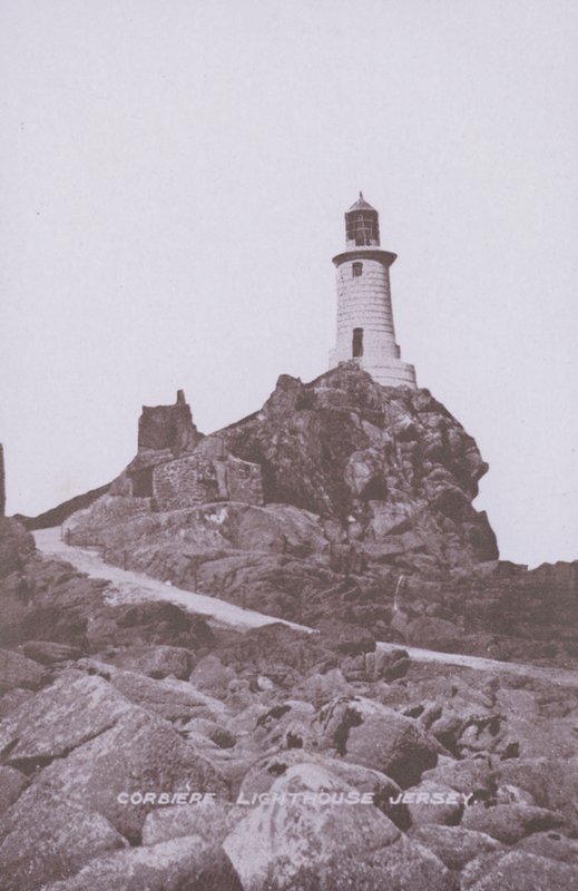 Corbiere Lighthouse Jersey (zdjęcie czarno-białe) autorstwa English Photographer
