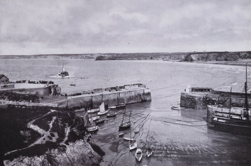Kornwalia: Newquay, port (zdjęcie czarno-białe) autorstwa English Photographer