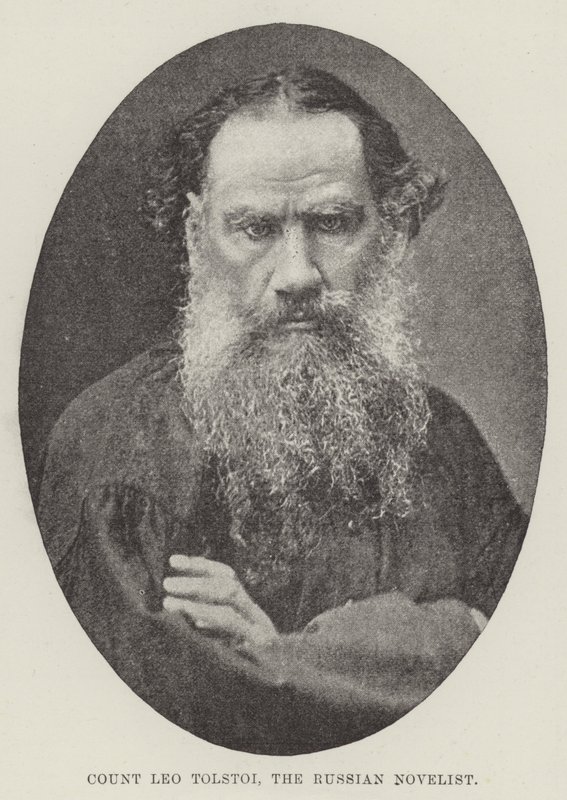 Hrabia Lew Tołstoj, rosyjski powieściopisarz autorstwa English Photographer