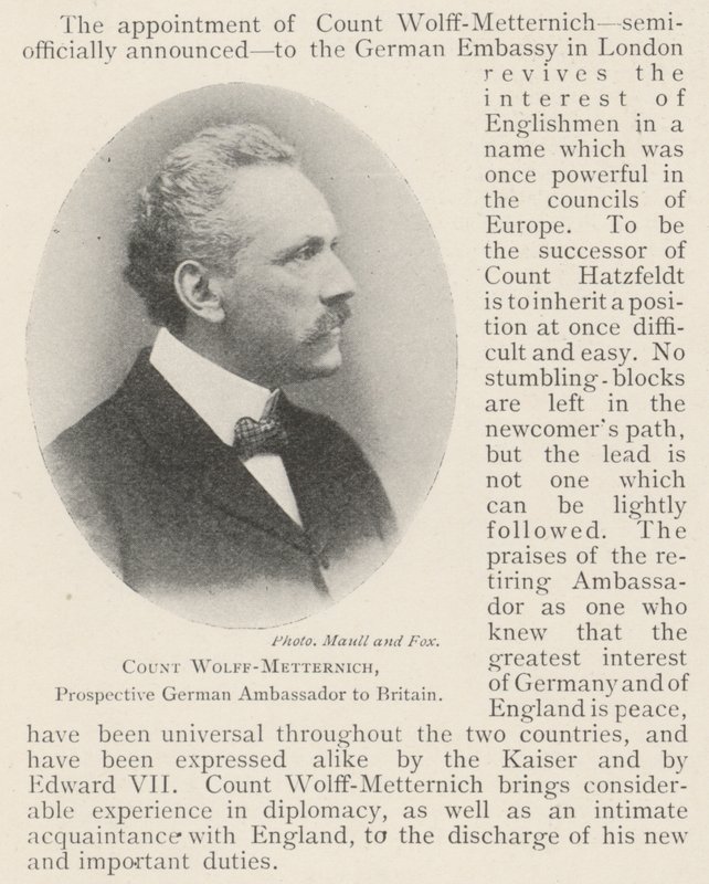 Hrabia Wolff-Metternich, przyszły ambasador Niemiec w Wielkiej Brytanii autorstwa English Photographer