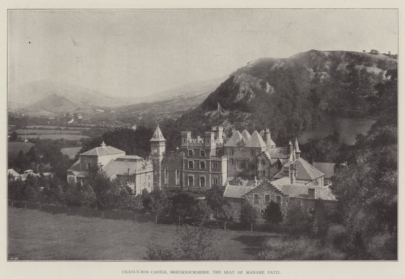 Zamek Craig-y-Nos, Brecknockshire, siedziba Madame Patti autorstwa English Photographer