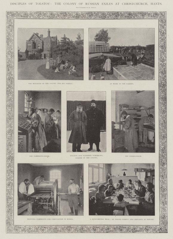 Uczniowie Tołstoja, kolonia rosyjskich wygnańców w Christchurch, Hants autorstwa English Photographer
