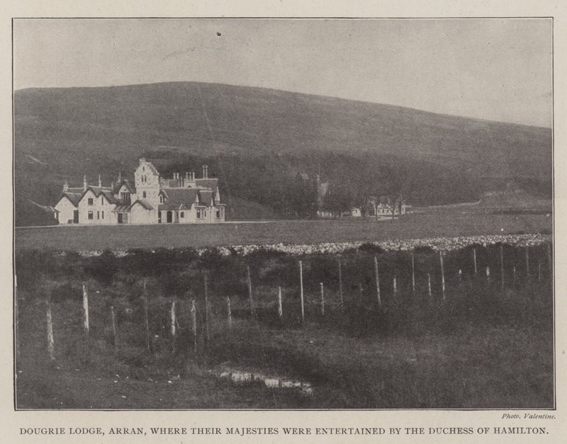 Dougrie Lodge, Arran, gdzie Ich Królewskie Mości przyjmowała księżna Hamilton autorstwa English Photographer