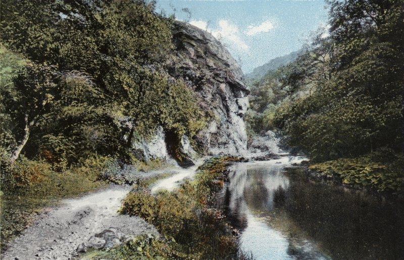 Dovedale, skała z twarzą lwa autorstwa English Photographer