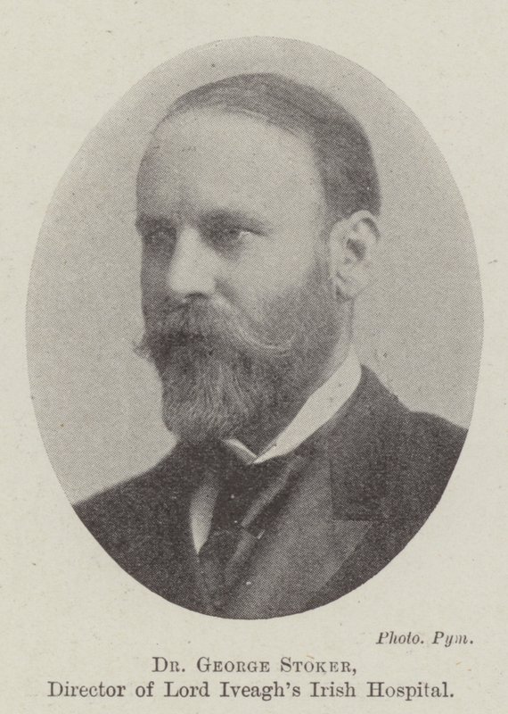 Dr George Stoker, dyrektor irlandzkiego szpitala Lorda Iveaghs autorstwa English Photographer
