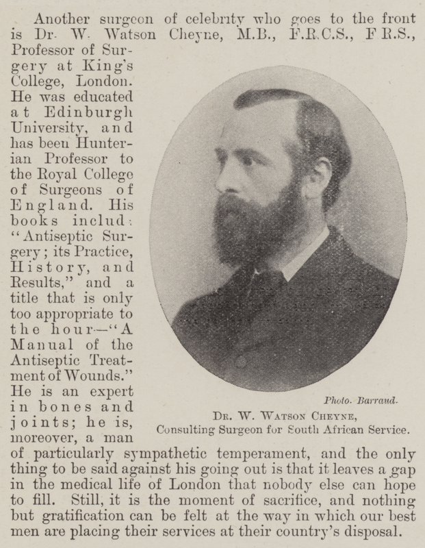 Dr W Watson Cheyne, chirurg konsultant ds. usług w Republice Południowej Afryki autorstwa English Photographer
