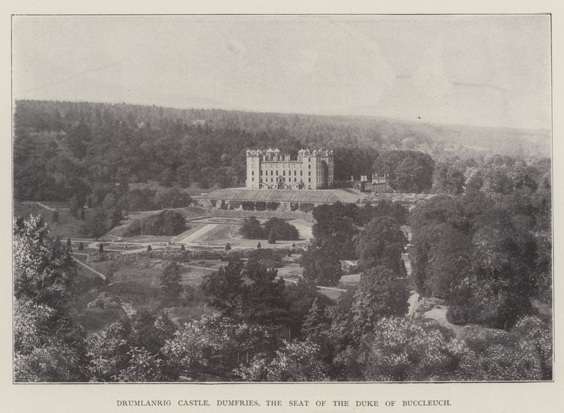 Zamek Drumlanrig, Dumfries, siedziba księcia Buccleuch autorstwa English Photographer
