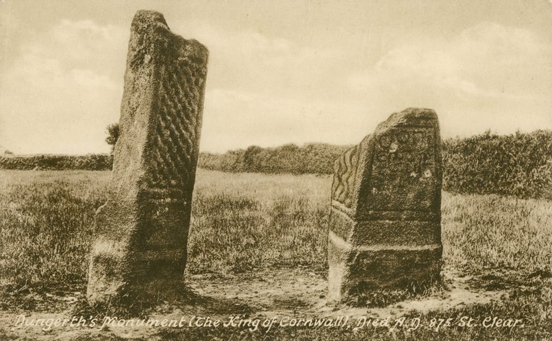 Pomnik Dungertha, St Clear, Kornwalia (zdjęcie czarno-białe) autorstwa English Photographer