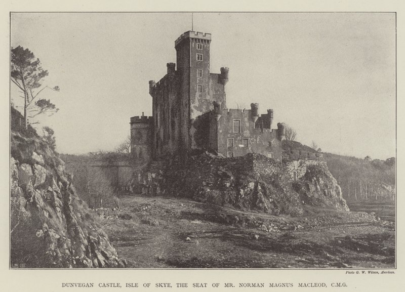 Zamek Dunvegan, Isle of Skye, siedziba pana Normana Magnusa Macleoda, CMG autorstwa English Photographer