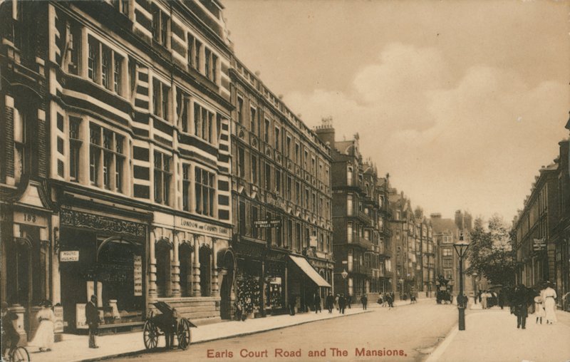 Earls Court Road i The Mansions, Londyn autorstwa English Photographer