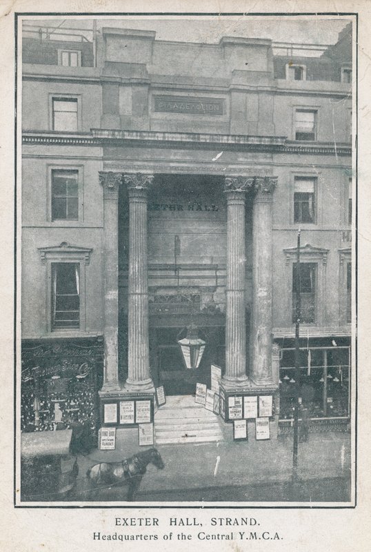 Exeter Hall, Strand, siedziba Centralnego YMCA autorstwa English Photographer