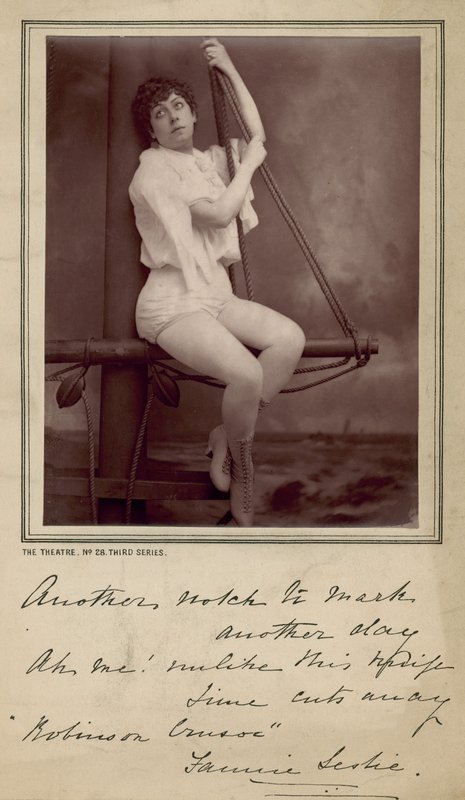 Fannie Leslie, aktorka, fotografia i podpisana wiadomość autorstwa English Photographer