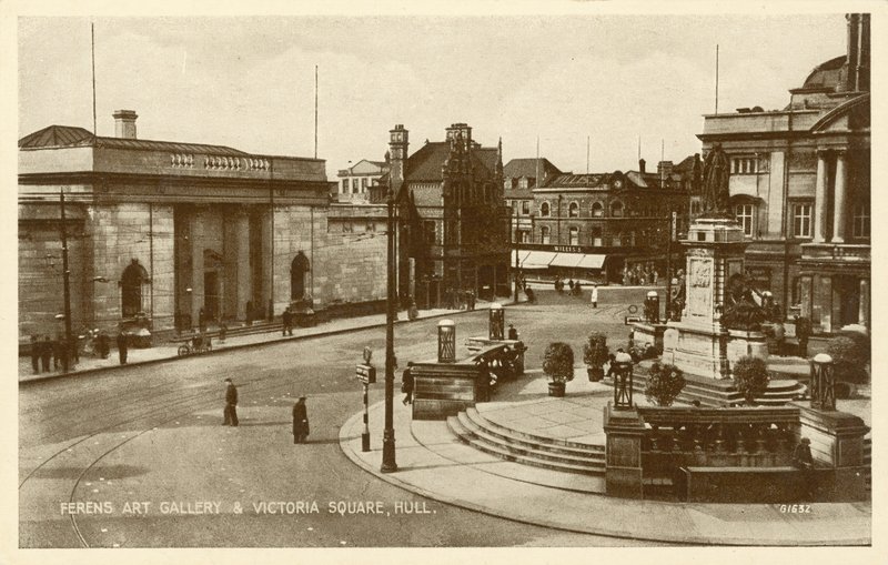Galeria sztuki Ferens, Victoria Square, Hull (zdjęcie czarno-białe) autorstwa English Photographer
