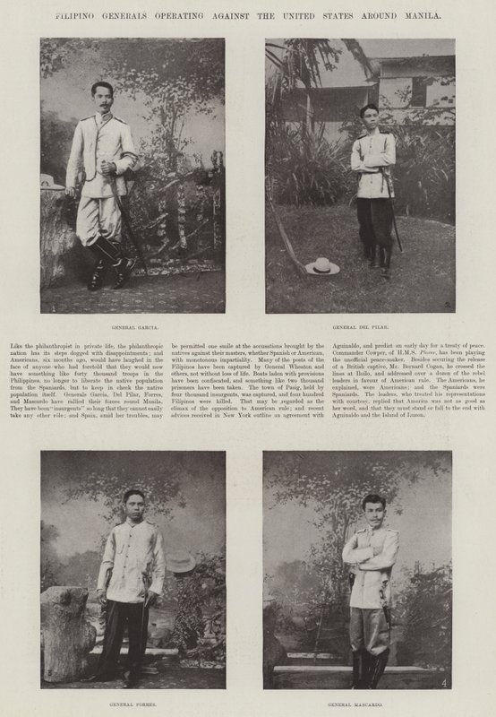 Filipińscy generałowie działający przeciwko Stanom Zjednoczonym wokół Manili autorstwa English Photographer