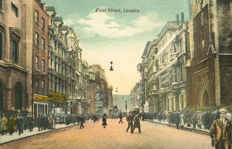 Fleet Street, Londyn (kolorowe zdjęcie) autorstwa English Photographer