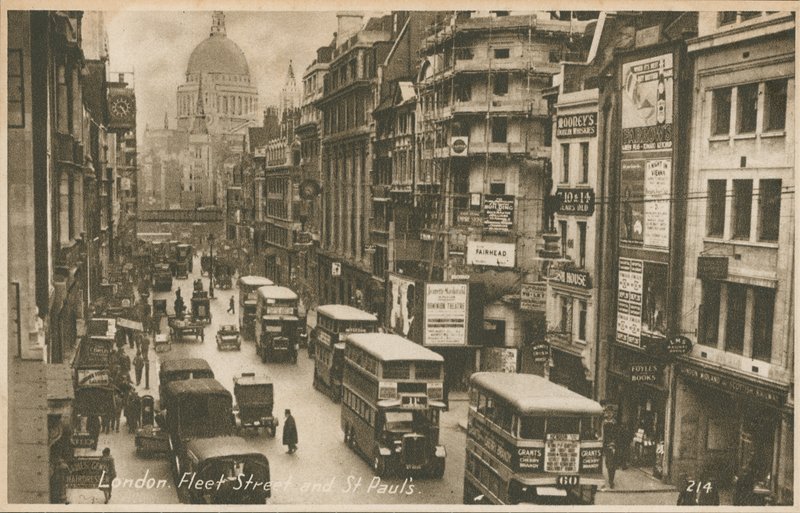 Fleet Street i katedra św. Pawła, Londyn autorstwa English Photographer