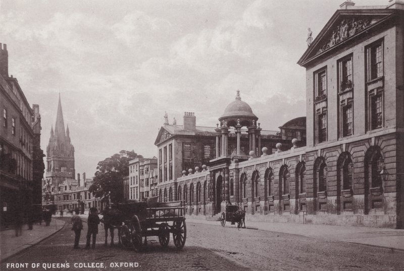 Front Queens College w Oksfordzie autorstwa English Photographer