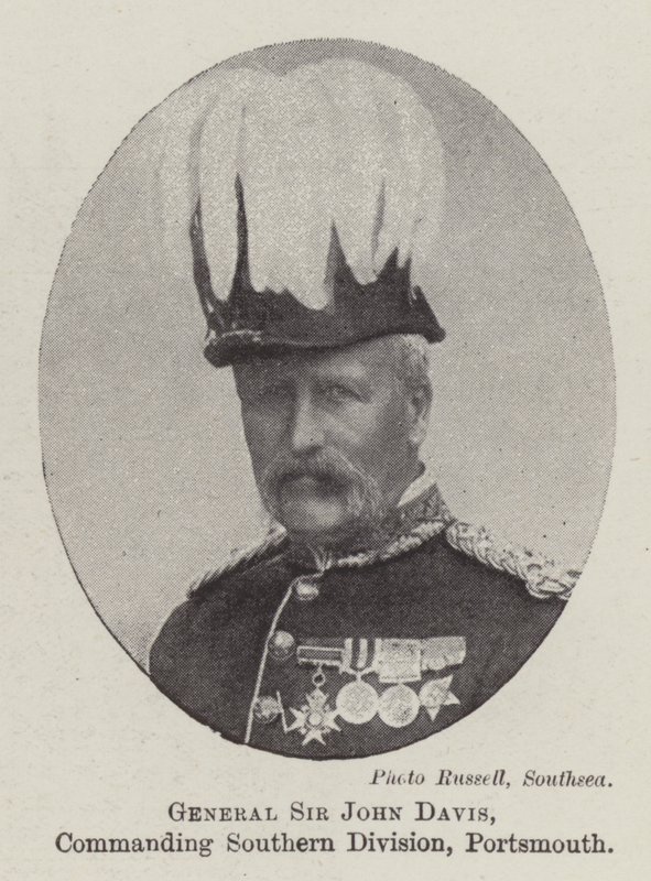 Generał Sir John Davis, dowodzący Dywizją Południową, Portsmouth autorstwa English Photographer