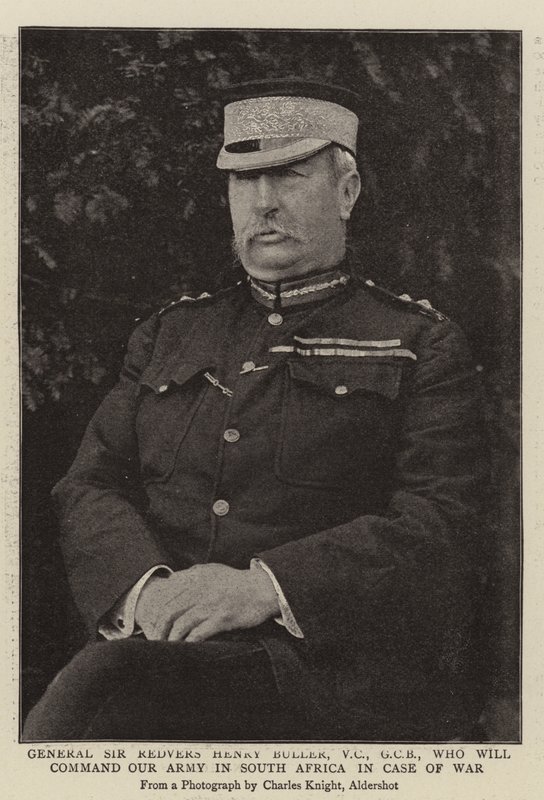 Generał Sir Redvers Henry Buller, VC, GCB, który będzie dowodził naszą armią w RPA na wypadek wojny autorstwa English Photographer