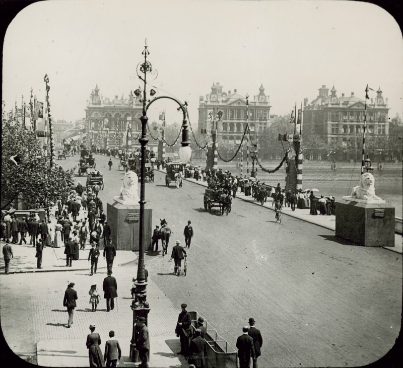 Widok ogólny mostu Westminster Bridge autorstwa English Photographer