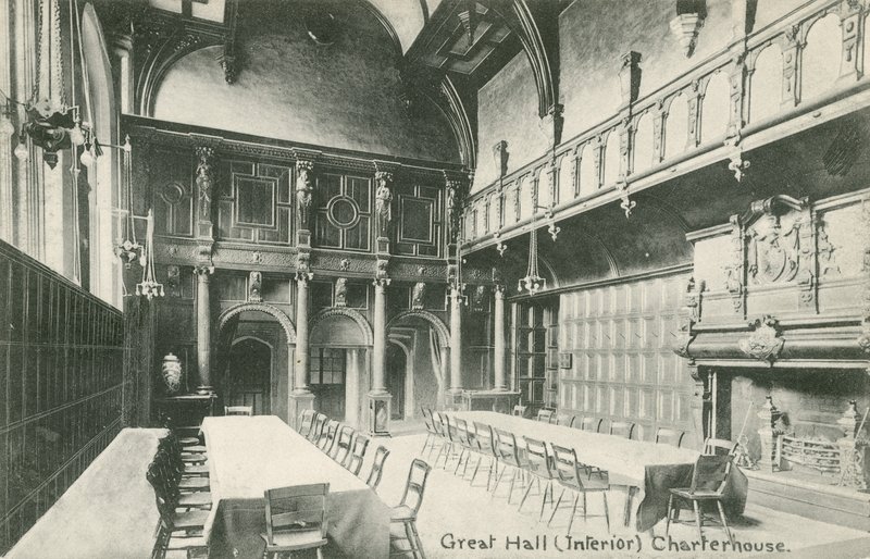 Wielka Sala, Charterhouse (zdjęcie czarno-białe) autorstwa English Photographer
