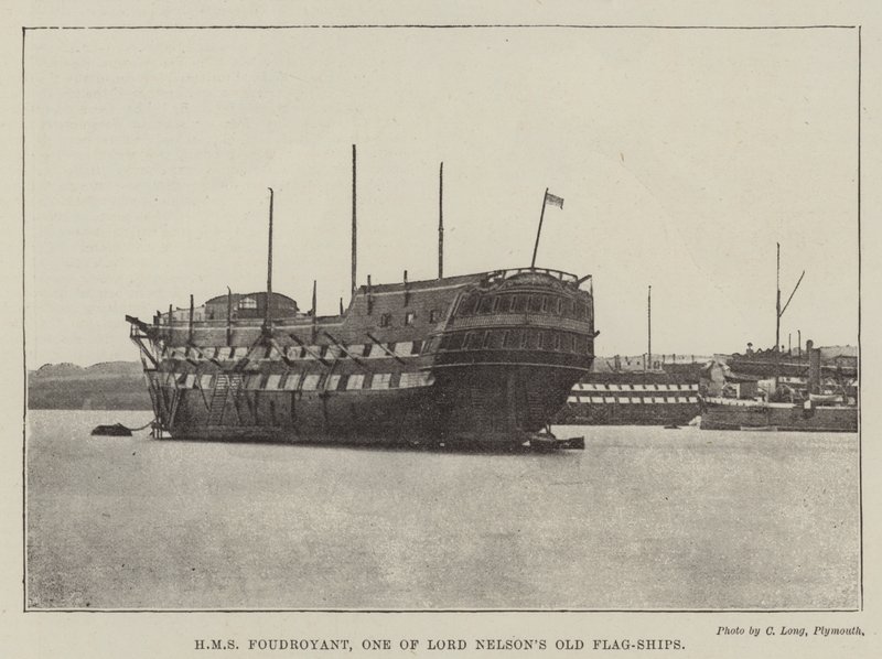 HMS Foudroyant, jeden ze starych okrętów flagowych Lorda Nelsona autorstwa English Photographer