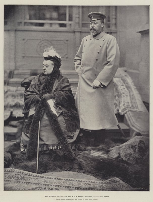 Jej Wysokość Królowa i Jego Wysokość Albert Edward, Książę Walii autorstwa English Photographer