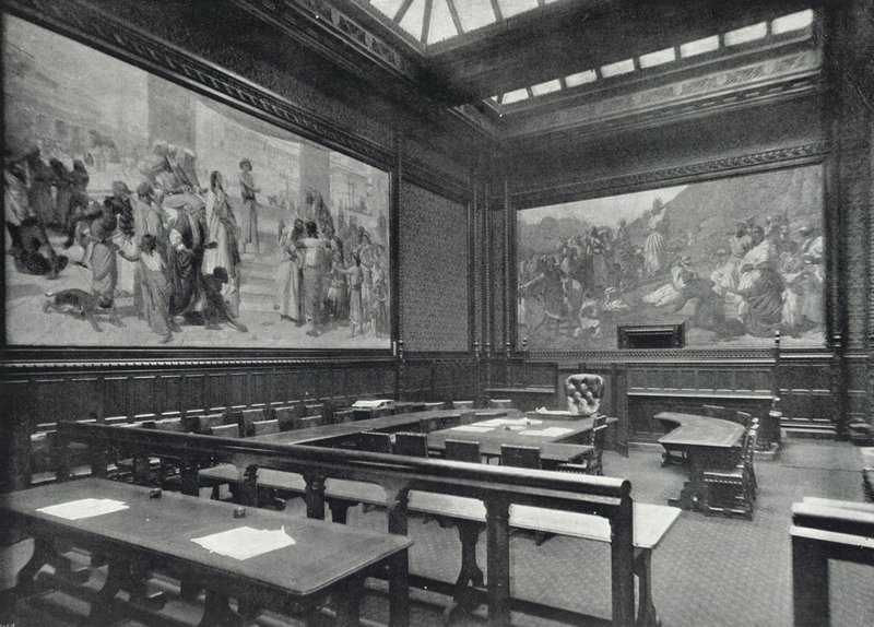 Houses of Parliament, Moses Room, House of Lords (zdjęcie czarno-białe) autorstwa English Photographer