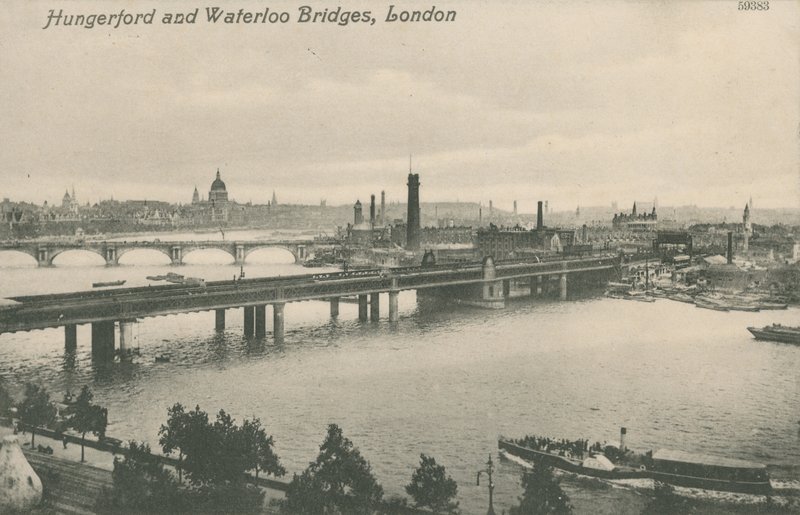Mosty Hungerford i Waterloo, Londyn autorstwa English Photographer