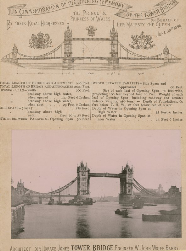 Dla upamiętnienia otwarcia mostu Tower Bridge autorstwa English Photographer
