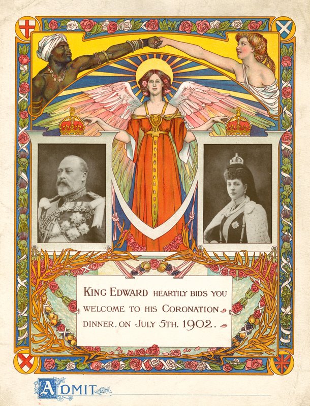 Zaproszenie na kolację koronacyjną króla Edwarda VII w dniu 5 lipca 1902 r. autorstwa English Photographer