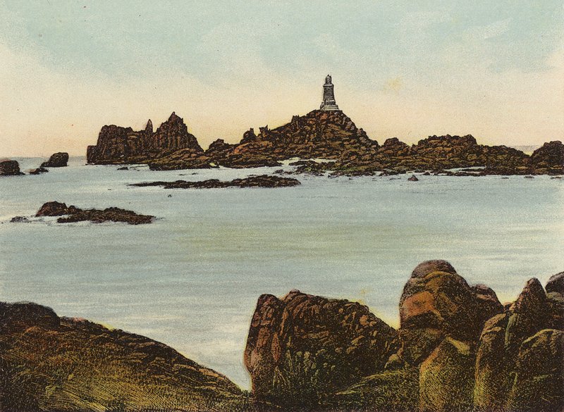 Jersey: Latarnia morska Corbiere (kolorowe zdjęcie) autorstwa English Photographer