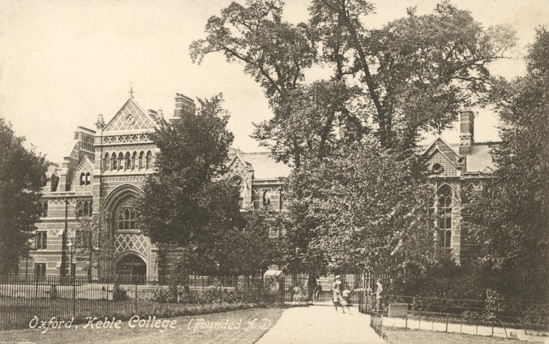 Keble College, Oxford (zdjęcie czarno-białe) autorstwa English Photographer