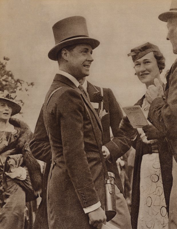 Król Edward VIII i pani Simpson w Ascot autorstwa English Photographer